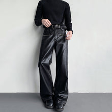 Load image into Gallery viewer, Vintage Zipper PU Leather Bootcut Trousers