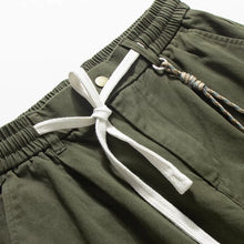 Load image into Gallery viewer, Heavyweight Cotton Rivet Detail Drawstring Curved Wide-leg Trousers