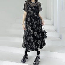 Load image into Gallery viewer, Mesh Loose Round Neck Straight Dress