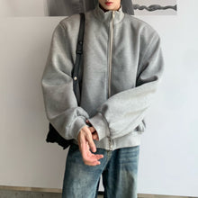 Load image into Gallery viewer, Padded Shoulder Oversized Stand Collar Jacket