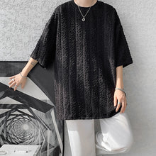 Load image into Gallery viewer, Vertical Striped Quarter Sleeve Casual T-Shirt