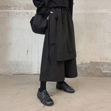 Load image into Gallery viewer, Black Wide Leg Skirt Pants