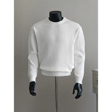 Load image into Gallery viewer, Striped Crew Neck Textured Knit Sweater