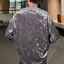 Load image into Gallery viewer, Retro Velvet Crew Neck Long Sleeve T-Shirt
