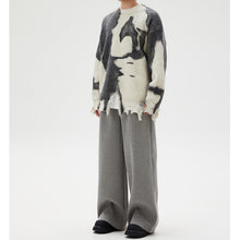 Load image into Gallery viewer, Tie-dye Paneled Fringed Ripped Sweater