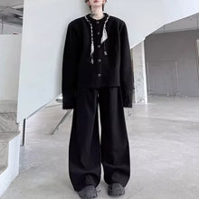 Load image into Gallery viewer, French Scarf-embellished Knitted Cardigan