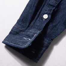 Load image into Gallery viewer, Denim Collarless Casual Loose Shirt
