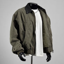 Load image into Gallery viewer, Retro Multi-pocket Color-blocked Lapel Work Jacket