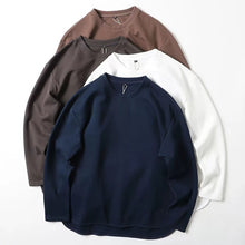 Load image into Gallery viewer, Heavyweight Curved Hem Side Slit Loose Fit Crew Neck Casual Long Sleeve Tee
