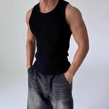 Load image into Gallery viewer, Heavyweight Ribbed Knit Tank Top Slim Fit Workout Gym Shirt