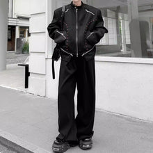 Load image into Gallery viewer, Retro Dark Stand-up Collar Zip-up Jacket