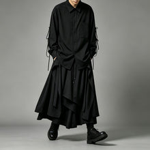 Load image into Gallery viewer, Japanese Loose Asymmetrical multi-layered Shirt and Skirt-Pants Two-piece Set