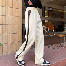 Load image into Gallery viewer, Contrast Color Notch Lapel Short Suit and Wide-leg Trousers Two-piece Set