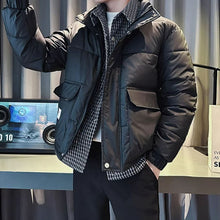Load image into Gallery viewer, Fake Two Piece Stand Collar Cotton Coat
