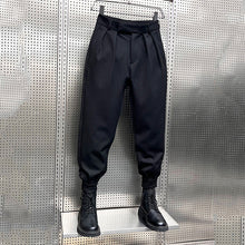 Load image into Gallery viewer, High Waisted Black Casual Trousers