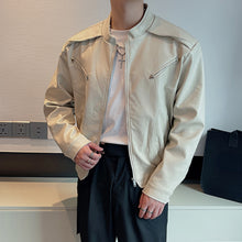 Load image into Gallery viewer, Stand Collar Zip Hem Elastic Jacket