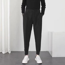 Load image into Gallery viewer, Slim-Fit Tapered Dress Trousers with Fluid Drape