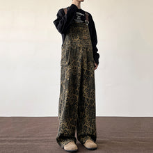 Load image into Gallery viewer, Retro Leopard Print Loose Straight Wide Leg Overalls