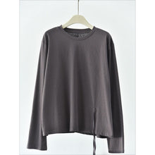 Load image into Gallery viewer, Women's Side Drawstring Hanging Tie Adjustable Loose Long Sleeve T-Shirt