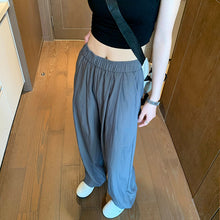 Load image into Gallery viewer, Solid Pleated Ice Silk Thin Loose Trousers