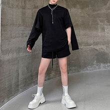 Load image into Gallery viewer, Multi-sleeve Sweatshirt and Shorts Two-piece Set