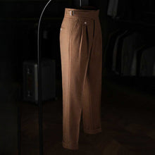 Load image into Gallery viewer, Italian Casual High Waist Retro Straight Suit Trousers
