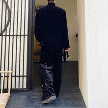 Load image into Gallery viewer, Loose Shoulder-padded Wheat Ear Embroidered Suit and Wide-leg Pants Two-piece Set