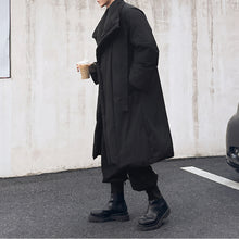 Load image into Gallery viewer, Large Lapel Over Knee Length Cotton Coat