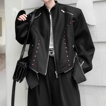 Load image into Gallery viewer, Retro Dark Stand-up Collar Zip-up Jacket