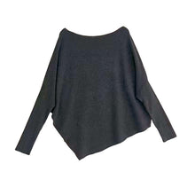 Load image into Gallery viewer, Women's Ribbed Knit Off Shoulder Belted Asymmetrical Hem Sweater