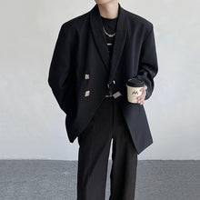 Load image into Gallery viewer, Black Irregular Single-breasted Casual Blazer