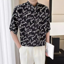 Load image into Gallery viewer, Printed Ice Silk Drape Short-sleeved Shirt