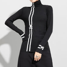 Load image into Gallery viewer, High-neck Printed Long-sleeved Slim-fit Shirt