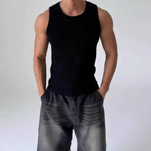 Load image into Gallery viewer, Heavyweight Ribbed Knit Tank Top Slim Fit Workout Gym Shirt