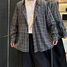 Load image into Gallery viewer, Plaid Diamond-ironing Hooded Long-sleeved Shirt