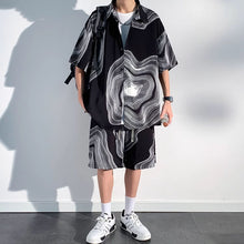 Load image into Gallery viewer, Summer Thin Ice Silk Drape Casual Shirt Loose Shorts Two-piece Set