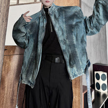 Load image into Gallery viewer, Pleated Spray-painted Stand-up Collar Jacket