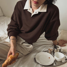 Load image into Gallery viewer, Contrast Color Pullover Loose Lapel Polo Shirt