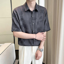 Load image into Gallery viewer, Ice Silk Drape Lapel Floral Shirt