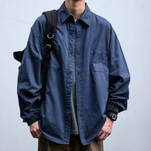 Load image into Gallery viewer, Japanese Retro Textured Long-sleeved Shirt