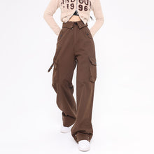 Load image into Gallery viewer, Waist Lapel Side Pockets Buttons Trousers