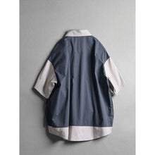 Load image into Gallery viewer, Japanese Style Contrast Color Stitching Fake Two-piece Vest T-shirt