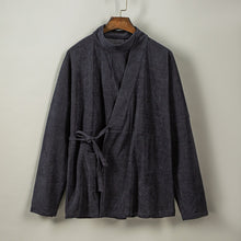Load image into Gallery viewer, High Collar Curved Neck Long Sleeve Hanfu Cardigan