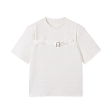 Load image into Gallery viewer, Graphic Round Neck Buttoned T-shirt