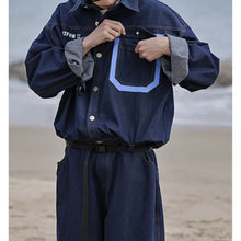Load image into Gallery viewer, Denim Straight Wide-leg Jumpsuit