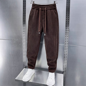 Mid-rise Loose-fitting Corduroy Track Pants