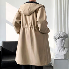 Load image into Gallery viewer, Color Block Hooded Mid-length Windbreaker Jacket