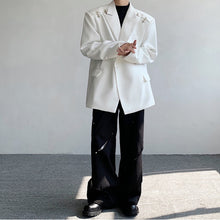 Load image into Gallery viewer, Deconstructed Metal Buckle Shoulder Padded Blazer