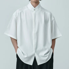 Load image into Gallery viewer, Stand-up Collar Draped Shirt