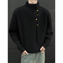 Load image into Gallery viewer, Turtleneck Loose-fitting Button-down Knit Sweater